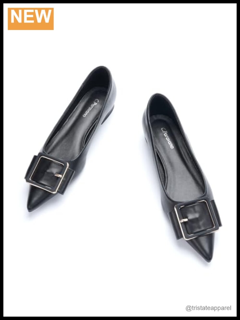 Womens Pointed Toe Ballet Flats Lambskin Lining Memory Foam Office